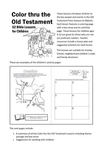 Color thru the Old Testament. 52 Bible Lessons for Children.